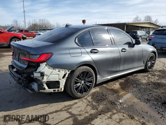 2020 BMW 3 Series M340i xDrive with VIN WBA5U9C02LFH17348, listed as a Copart auction lot 45452545 with 56,869 mi miles and Salvage Title. Bid and sale history available at DreamBid. Image 3.