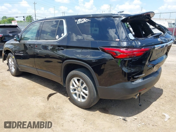 2023 Chevrolet Traverse LS with VIN 1GNERFKWXPJ265049, listed as a IAAI auction lot 42554797 with 23,385 mi miles and . Bid and sale history available at DreamBid. Image 3.