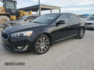 2014 Kia Cadenza Premium with VIN KNALN4D77E5138607, listed as a Copart auction lot 84389434 with 124,985 mi miles and Salvage Title. Bid and sale history available at carsss.com. Image 1.