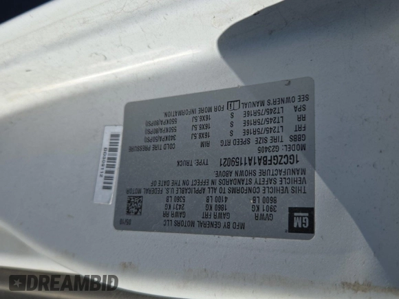 2010 Chevrolet Express Cargo with VIN 1GCZGFBA1A1159021, listed as a IAAI auction lot 42773963 with 181,378 mi miles and . Bid and sale history available at DreamBid. Image 53.