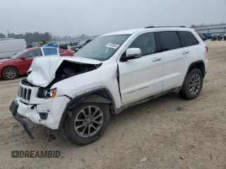 2015 Jeep Grand Cherokee Limited with VIN 1C4RJFBG4FC641824, listed as a Copart auction lot 44455605 with 87,576 mi miles and Salvage Title. Bid and sale history available at carsss.com. Image 1.