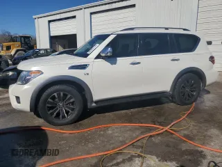 2018 Nissan Armada Platinum with VIN JN8AY2NE1J9731535, listed as a Copart auction lot 88420735 with 116,693 mi miles and Salvage Title. Bid and sale history available at carsss.com. Image 1.