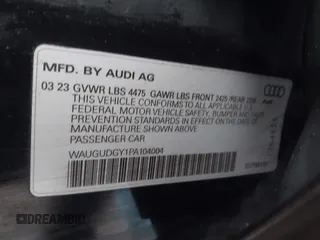 2023 Audi A3 Premium with VIN WAUGUDGY1PA104004, listed as a IAAI auction lot 41687394 with 30,187 mi miles. Bid and sale history available at carsss.com. Image 9.