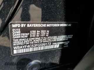 2015 BMW 7 Series 740Li xDrive with VIN WBAYF4C53FGS99173, listed as a Copart auction lot 64185443 with 80,230 mi miles. Bid and sale history available at carsss.com. Image 14.