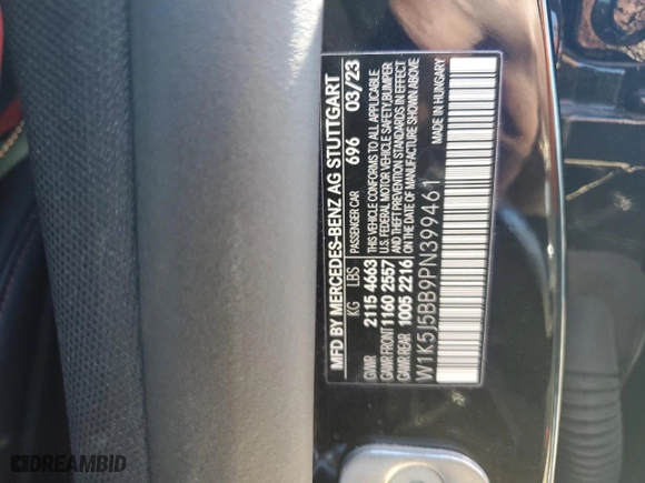 2023 Mercedes-Benz CLA with VIN W1K5J5BB9PN399461, listed as a Copart auction lot 47916664 with 6,851 mi miles and Salvage Title. Bid and sale history available at carsss.com. Image 13.