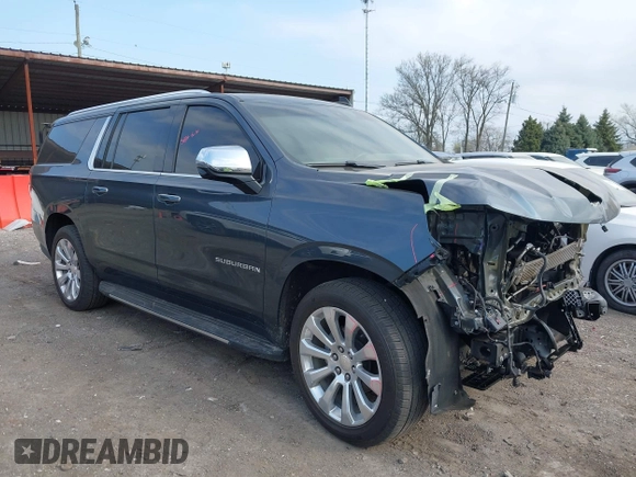 2021 Chevrolet Suburban Premier with VIN 1GNSKFKDXMR295929, listed as a IAAI auction lot 42033006 with 46,733 mi miles and . Bid and sale history available at DreamBid. Image 1.