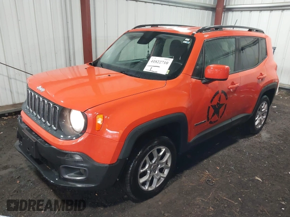 2017 Jeep Renegade Latitude with VIN ZACCJBBB0HPF13775, listed as a IAAI auction lot 41822710 with 87,804 mi miles. Bid and sale history available at carsss.com. Image 2.
