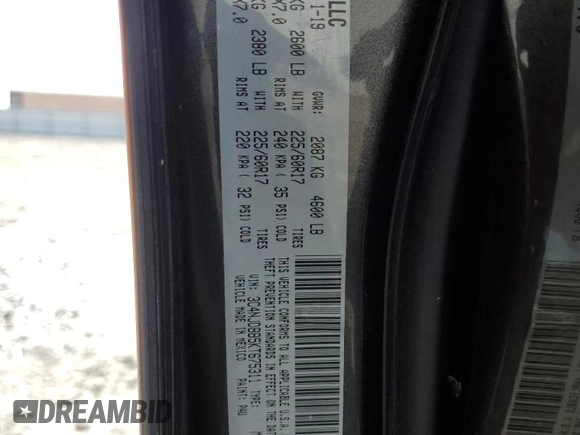 2019 Jeep Compass Latitude with VIN 3C4NJDBB5KT675311, listed as a Copart auction lot 51430265 with Not Provided miles and Salvage Title. Bid and sale history available at DreamBid. Image 13.