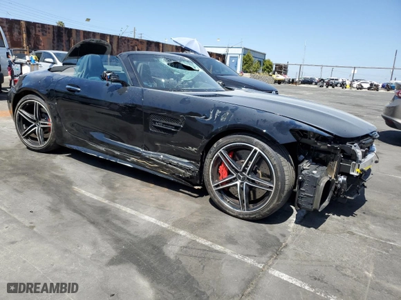 2018 Mercedes-Benz AMG GT with VIN WDDYK8AAXJA014511, listed as a Copart auction lot 58760714 with 11,230 mi miles and Salvage Title. Bid and sale history available at carsss.com. Image 4.