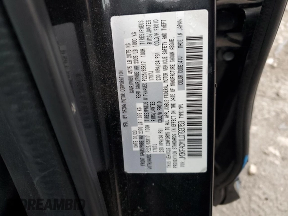 2020 Mazda CX-5 Touring with VIN JM3KFACM1L0793753, listed as a Copart auction lot 50134845 with 106,175 mi miles and Salvage Title. Bid and sale history available at carsss.com. Image 13.