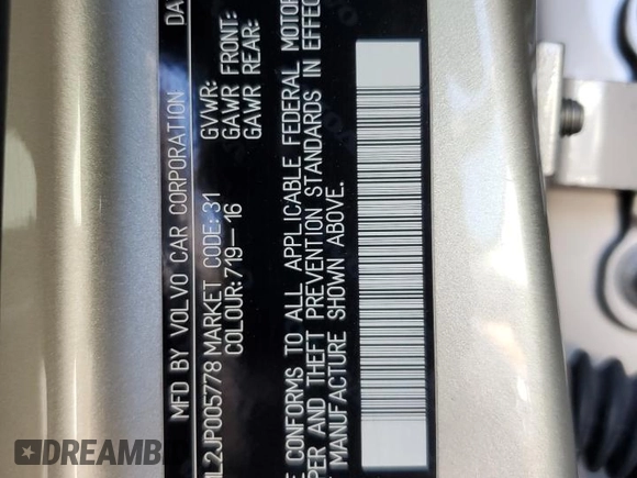 2018 Volvo S90 Inscription z VIN LVY992ML2JP005778, wystawiony jako Copart lot #44958565 z przebiegiem 71 110 mil mil oraz Szkoda całkowita • Salvage title. Historia ofert i sprzedaży dostępna na DreamBid. Obrazek 12.