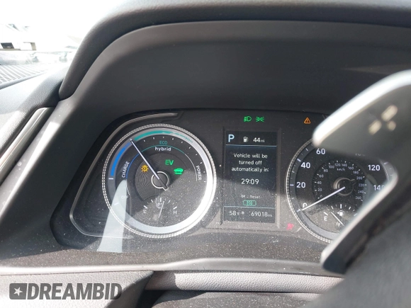 2022 Hyundai Sonata Hybrid Blue with VIN KMHL24JJ5NA037502, listed as a IAAI auction lot 40975379 with 69,018 mi miles. Bid and sale history available at carsss.com. Image 16.
