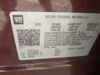 2023 Cadillac XT4 AWD Premium Luxury with VIN 1GYFZDR46PF125499, listed as a IAAI auction lot 41919403 with 44,647 mi miles and . Bid and sale history available at carsss.com. Image 9.
