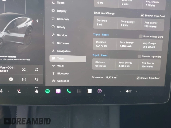 2023 Tesla Model 3 with VIN 5YJ3E1EAXPF693693, listed as a IAAI auction lot 41709704 with 12,473 mi miles and . Bid and sale history available at DreamBid. Image 7.