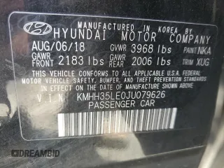 2018 Hyundai Elantra z VIN KMHH35LE0JU079626, wystawiony jako Copart lot #57238435 z przebiegiem 120 784 mil mil oraz Szkoda całkowita • Salvage title. Historia ofert i sprzedaży dostępna na DreamBid. Obrazek 13.