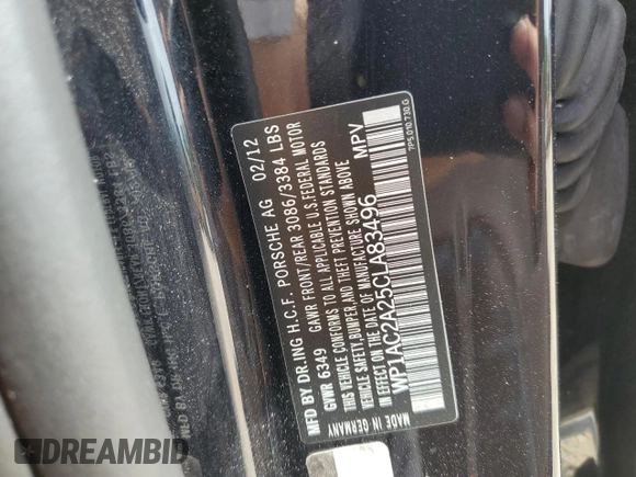 2012 Porsche Cayenne Turbo с VIN WP1AC2A25CLA83496, выставлен на аукционе Copart как лот 60897805 с пробегом 234 808 миль миль и Списание • Salvage title. История ставок и продаж доступна на DreamBid. Изображение 13.