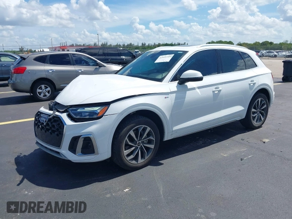 2022 Audi Q5 S line Premium with VIN WA1GAAFY2N2087968, listed as a IAAI auction lot 42531144 with 41,542 mi miles and . Bid and sale history available at DreamBid. Image 2.