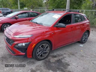 2022 Hyundai Kona N Line with VIN KM8K33A30NU794312, listed as a IAAI auction lot 41875100 with 21,880 mi miles. Bid and sale history available at carsss.com. Image 2.