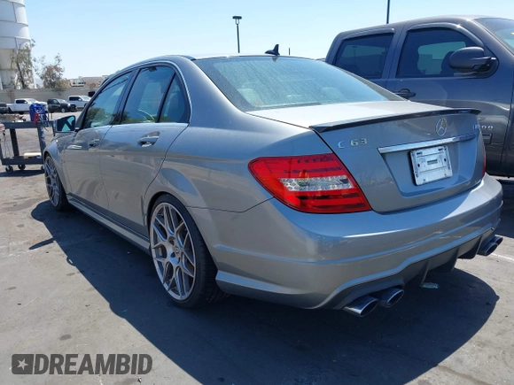 2012 Mercedes-Benz C 63 AMG with VIN WDDGF7HB2CA733599, listed as a IAAI auction lot 42094388 with 81,287 mi miles and . Bid and sale history available at carsss.com. Image 3.