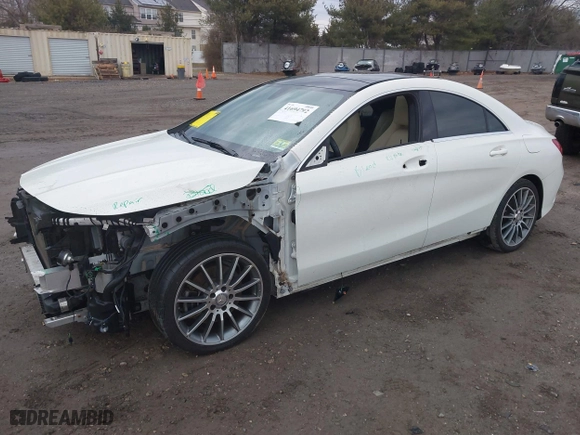 2016 Mercedes-Benz CLA with VIN WDDSJ4EB8GN353581, listed as a IAAI auction lot 41694792 with 109,332 mi miles. Bid and sale history available at carsss.com. Image 2.