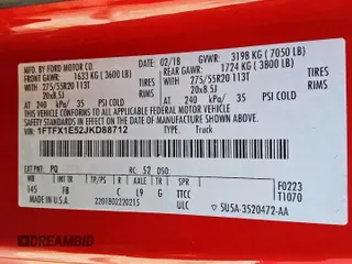 2018 Ford F-150 XL с VIN 1FTFX1E52JKD88712, выставлен на аукционе Copart как лот 62669805 с пробегом 100 434 миль миль и Чистый • Clean title. История ставок и продаж доступна на DreamBid. Изображение 12.