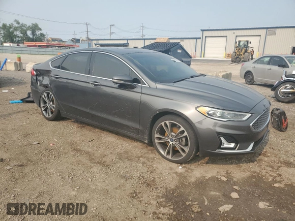 2019 Ford Fusion Titanium with VIN 3FA6P0K94KR254417, listed as a Copart auction lot 59150565 with 88,967 mi miles and Salvage title. Bid and sale history available at DreamBid. Image 4.