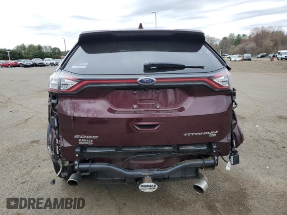 2018 Ford Edge Titanium with VIN 2FMPK4K87JBB18450, listed as a Copart auction lot 53461425 with 54,101 mi miles and Salvage Title. Bid and sale history available at carsss.com. Image 6.