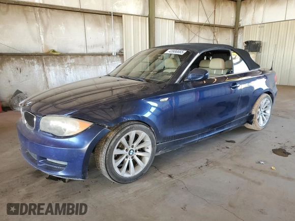 2011 BMW 1 Series 128i with VIN WBAUL7C53BVM81003, listed as a Copart auction lot 43986665 with Not provided miles and Salvage title. Bid and sale history available at DreamBid. Image 1.