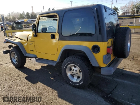 2002 Jeep Wrangler Sport with VIN 1J4FA49S52P750310, listed as a Copart auction lot 50815255 with 188,364 mi miles and Salvage Title. Bid and sale history available at carsss.com. Image 2.