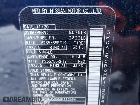 2021 Infiniti QX50 Essential z VIN 3PCAJ5CB6MF112594, wystawiony jako Copart lot #78611264 z przebiegiem 69 491 mil mil oraz Szkoda całkowita • Salvage title. Historia ofert i sprzedaży dostępna na DreamBid. Obrazek 13.