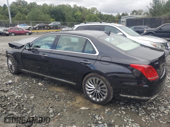 2019 Genesis G90 Premium with VIN KMHG34JA8KU050754, listed as a Copart auction lot 72037554 with 52,318 mi miles and Salvage Title. Bid and sale history available at carsss.com. Image 2.
