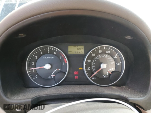 2007 Hyundai Accent GLS with VIN KMHCN46C47U122463, listed as a Copart auction lot 46126345 with 92,824 mi miles and Salvage Title. Bid and sale history available at carsss.com. Image 9.