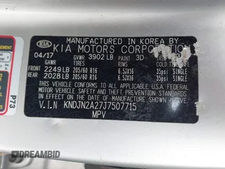 2018 Kia Soul with VIN KNDJN2A27J7507715, listed as a IAAI auction lot 40880062 with Not Provided miles and . Bid and sale history available at DreamBid. Image 9.