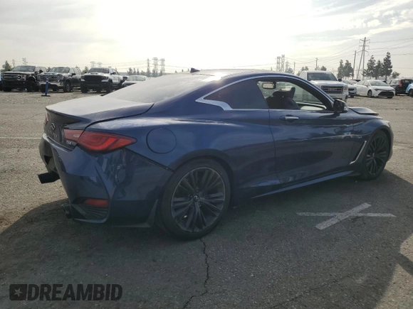 2020 Infiniti Q60 Luxe with VIN JN1EV7EK0LM341036, listed as a Copart auction lot 82596184 with 88,535 mi miles and Salvage Title. Bid and sale history available at carsss.com. Image 3.
