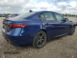 2018 Alfa Romeo Giulia Ti Sport with VIN ZARFAECN9J7596624, listed as a Copart auction lot 78393374 with 34,456 mi miles and Salvage Title. Bid and sale history available at carsss.com. Image 3.
