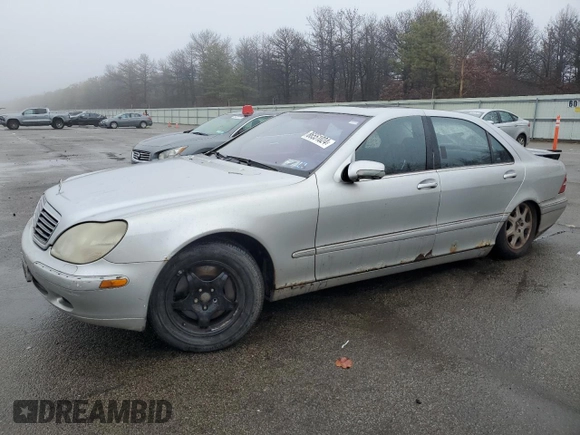 2001 Mercedes-Benz S-Class with VIN WDBNG75J11A191756, listed as a Copart auction lot 86551024 with 0 mi miles and Clean Title. Bid and sale history available at carsss.com. Image 1.