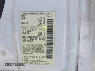 2012 Nissan NV SV with VIN 1N6BF0LYXCN118067, listed as a IAAI auction lot 42068850 with 239,755 mi miles and . Bid and sale history available at DreamBid. Image 9.