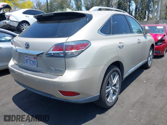 2015 Lexus RX 450h with VIN 2T2BC1BA0FC007066, listed as a IAAI auction lot 42462987 with 91,800 mi miles and . Bid and sale history available at DreamBid. Image 4.
