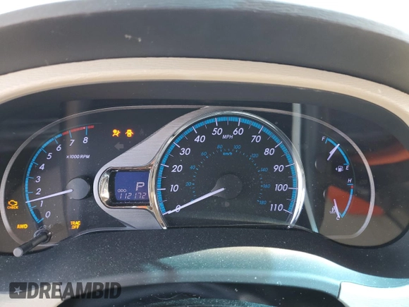 2012 Toyota Sienna XLE with VIN 5TDDK3DC5CS044711, listed as a Copart auction lot 58189195 with 112,172 mi miles and Salvage title. Bid and sale history available at DreamBid. Image 9.