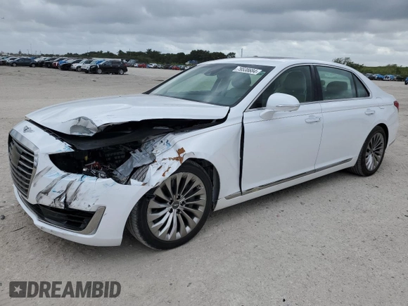 2017 Genesis G90 Premium z VIN KMHG34JA0HU034816, wystawiony jako Copart lot #79538684 z przebiegiem 28 647 mil mil oraz Nie do naprawy • Non repairable. Historia ofert i sprzedaży dostępna na DreamBid. Obrazek 1.