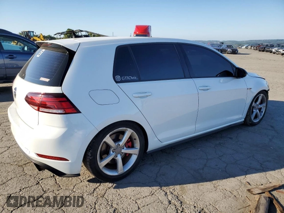 2018 Volkswagen Golf GTI S with VIN 3VW447AUXJM258375, listed as a Copart auction lot 70279604 with 56,568 mi miles and Salvage Title. Bid and sale history available at carsss.com. Image 3.