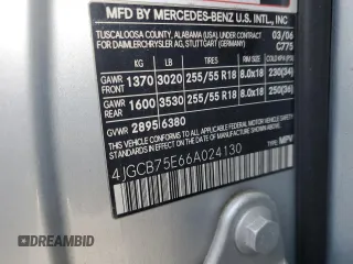 2006 Mercedes-Benz R 5.0L with VIN 4JGCB75E66A024130, listed as a Copart auction lot 66432834 with 136,945 mi miles and Salvage Title. Bid and sale history available at DreamBid. Image 16.