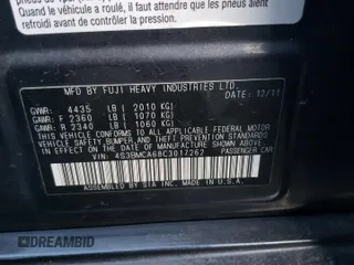 2012 Subaru Legacy 2.5i z VIN 4S3BMCA68C3017262, wystawiony jako Copart lot #83061654 z przebiegiem 147 601 mil mil oraz Nie do naprawy • Non repairable. Historia ofert i sprzedaży dostępna na DreamBid. Obrazek 14.