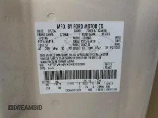 2006 Ford F-150 XLT with VIN 1FTPW14VX6KE02288, listed as a Copart auction lot 51786275 with Not provided miles and Salvage title. Bid and sale history available at DreamBid. Image 14.