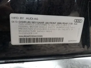 2013 Audi A8 3.0L z VIN WAURGAFD3DN029985, wystawiony jako Copart lot #60536355 z przebiegiem 198 176 mil mil oraz Czysty tytuł • Clean title. Historia ofert i sprzedaży dostępna na DreamBid. Obrazek 12.