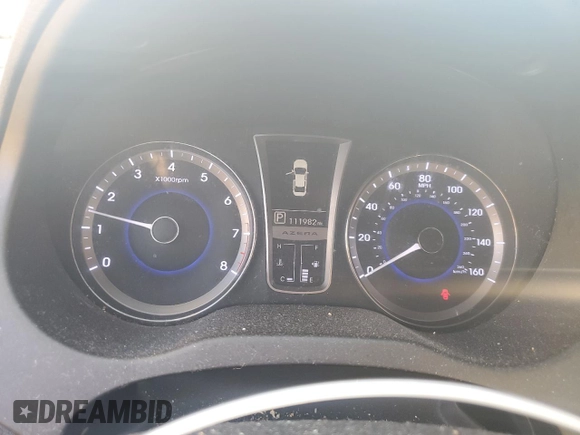 2013 Hyundai Azera with VIN KMHFG4JGXDA228477, listed as a Copart auction lot 66737275 with 111,982 mi miles and Clean title. Bid and sale history available at DreamBid. Image 9.