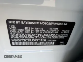 2018 BMW X1 xDrive28i with VIN WBXHT3C39J5K26126, listed as a Copart auction lot 65973652 with 44,059 mi miles. Bid and sale history available at carsss.com. Image 10.