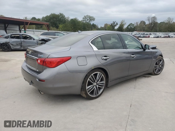 2014 Infiniti Q50 Hybrid Sport with VIN JN1AV7AP2EM690346, listed as a Copart auction lot 79770594 with 114,964 mi miles and Salvage Title. Bid and sale history available at carsss.com. Image 3.