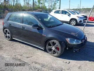 2015 Volkswagen Golf GTI S with VIN 3VW4T7AU4FM098195, listed as a IAAI auction lot 41837602 with 129,037 mi miles. Bid and sale history available at carsss.com. Image 1.