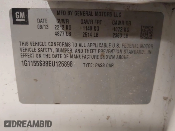 2014 Chevrolet Impala LTZ with VIN 1G1155S38EU126898, listed as a IAAI auction lot 41356611 with 196,550 mi miles and . Bid and sale history available at DreamBid. Image 9.